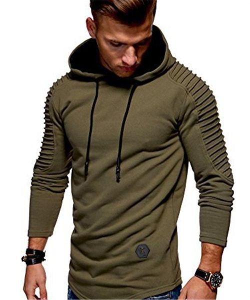 

men's hoodies tracksuit 2018spring autumn drawstring pocket hooded sweatshirt long sleeve pullover coat male jacket, Black
