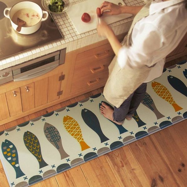 

fish door mat alfombras hall bathroom kitchenhome rug absorbent non-slip coral velvet mats carpet strips tapete 3 sizes dd-1