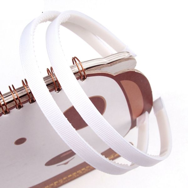 

new 10mm ribbon hairbands with teeth for girls solid plastic hair band kids satin hair hoop headband hair accessories, Slivery;white