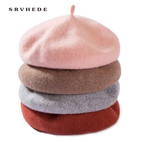 

2019 sell fashion new women wool solid color beret female bonnet caps winter all matched warm walking hat cap, Blue;gray