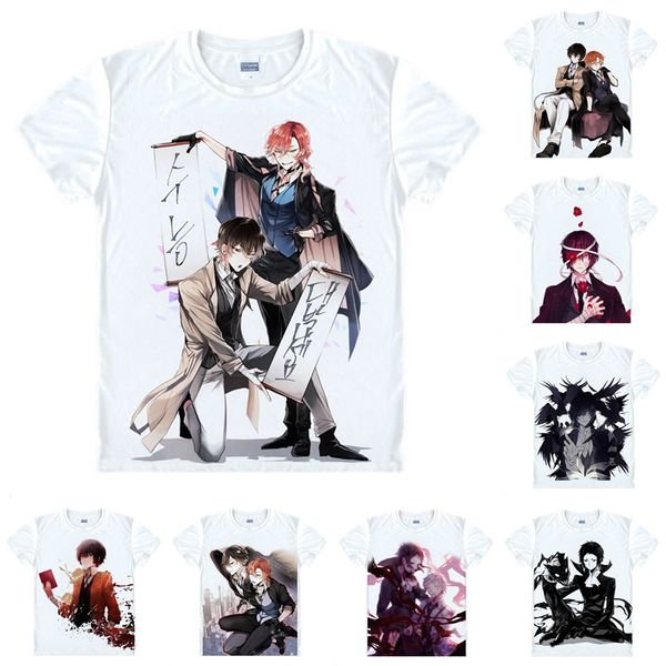 

atsushi nakajima osamu dazai t shirt bungo stray dogs bungo sutorei doggusu men casual tshirt premium t-shirt printed short sleeve shirts, White;black