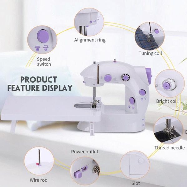 

small sewing machine electric single needle mini home mini sewing machine portable automatic handheld abs, Black