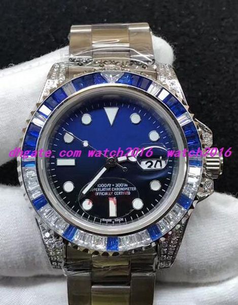 

6 style luxury wristwatch 40mm 116759-sanr diamond ii 18k white gold blue/black dial automatic mechanical watches new arrival, Slivery;brown
