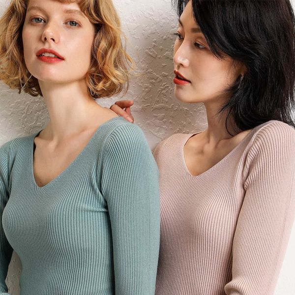 

adohon 2019 woman winter 100% cashmere sweaters and auntmun knitted pullovers warm female thickening v-neck, White;black