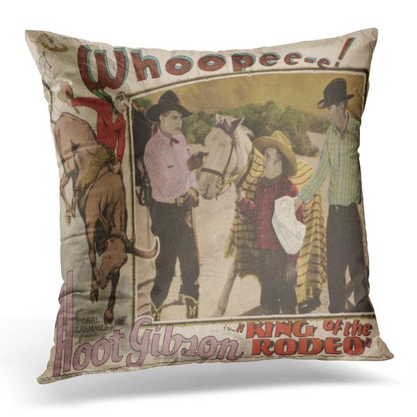 Throw Pillow Cover Cowboy Vintage Western King Rodeo Movie Cowgirl Pillow Case Home Square Pillowcase Patterned Pillow Cases King Pillowcase From