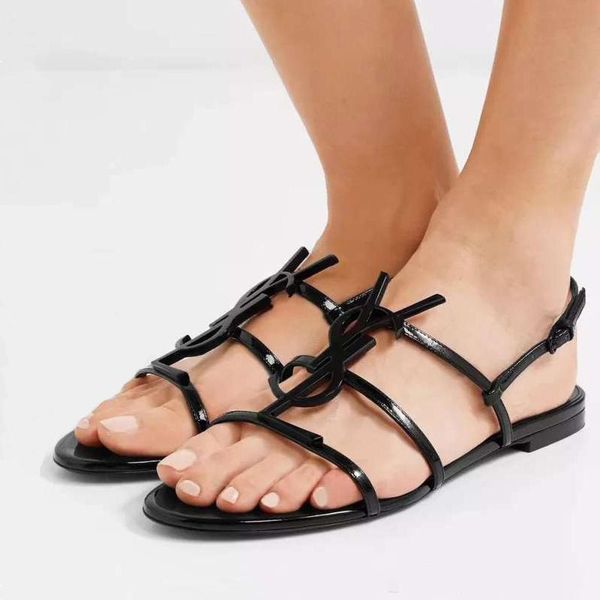

2020 girls flatforms designer women wedding sandals shoes girls fashion black sandals with english alphabet women's shoes