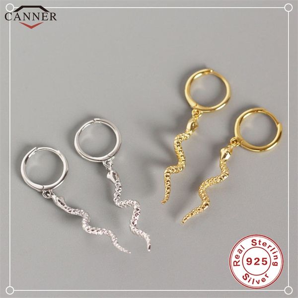 

canner gold color small hoop earrings for women 925 sterling silver circle earrings 2019 punk snake jewelry gifts h40, Golden;silver
