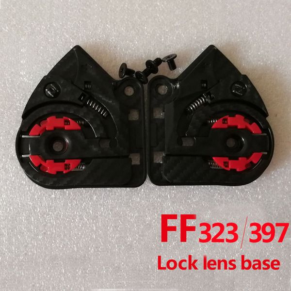 

a pair of ls2 ff323/397 carbon fiber motorcycle helmet visor glass base suitable for ls2 ff323 ff397 helmets lock lens mounts
