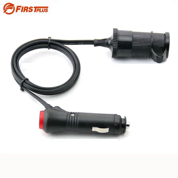

12v 24v car cigarette lighter power extension supply adapter 10a fuse extender cable plug socket with on-off switch button