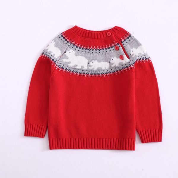Wholesales Knitting Baby Sweater Pullover Kids Christmas Sweater Autumn Winter Long Sleeve Crew Neck Sweater For Choose 17092604 Free Knitting
