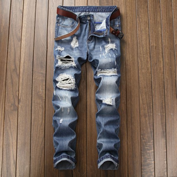 

2020 mens designer jean casual patches hole washed hole new to wholesales straight size letters asian size, Blue