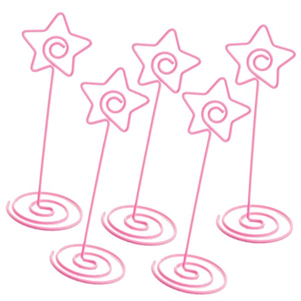 

5×place card holders, star/circle/bird/unicorn/heart/flamingo shaped, pink