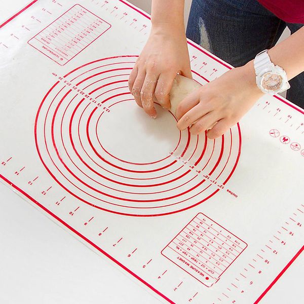 

silicone pastry mat extra large non slip with measurement non stick thick for fondant rolling dough pie crust pizza cookies kneading matts