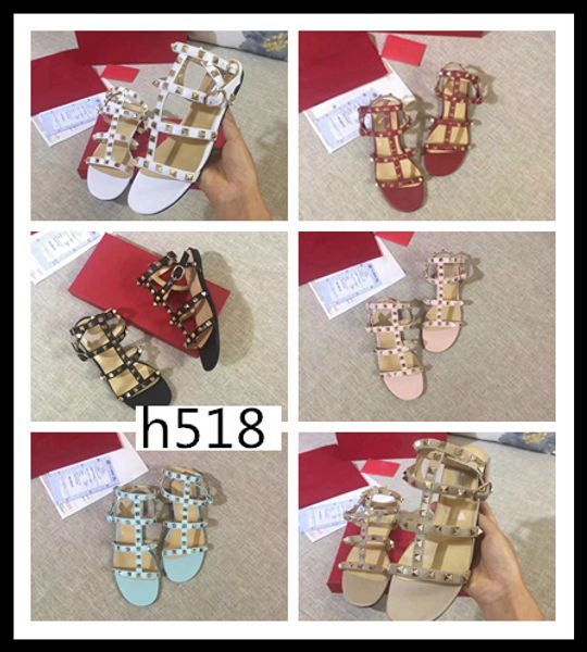 

high-quality original box designerwomen's sandals party fashion rivets sandals dance shoes wedding shoes double straps sandalssize 38, Black