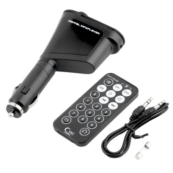 

car kit mp3 music player wireless fm transmitter radio modulator with usb mmc+ remote control selling