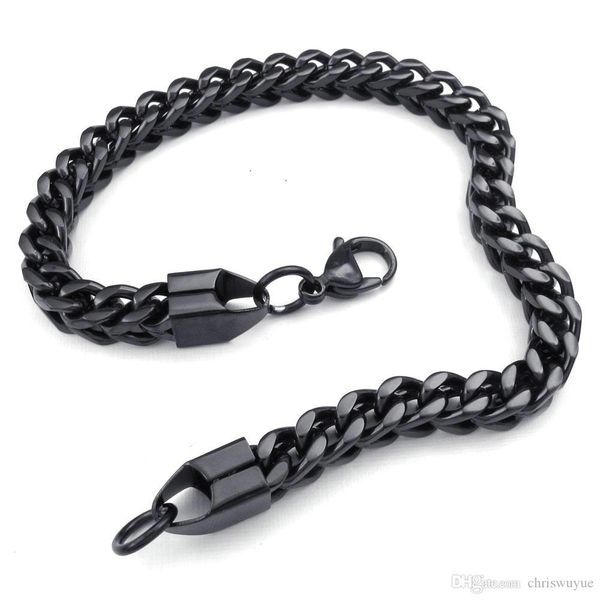 

hand chain bracelet jewelry titanium stainless steel classic biker black men's snake bracelet b509