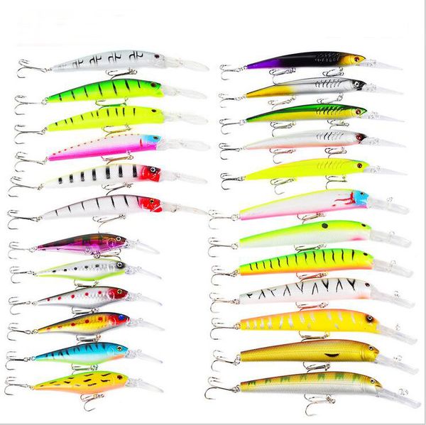 Новое прибытие 24pcs/Set Mix Styles 2# 6# Hook Minnow Fishing приманка пластиковые басбейки