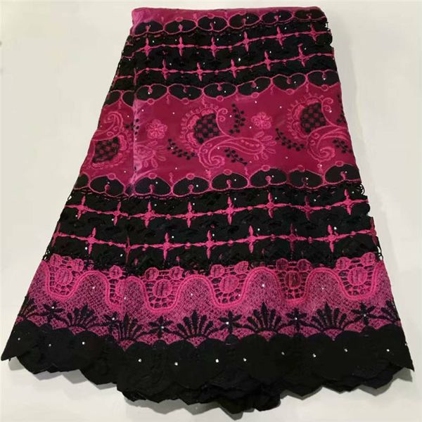 

2020 latest african stones lace fabric lace french net embroidery tulle for nigerian party dress, Black;white
