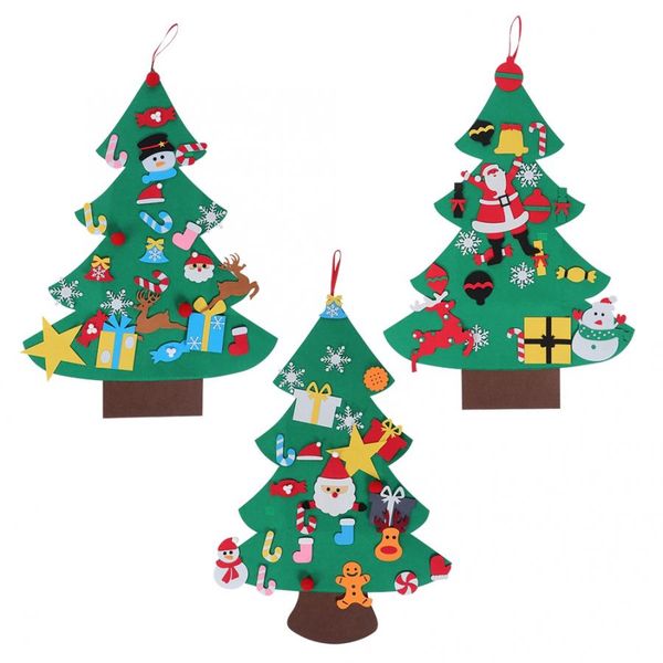 Large Diy Felt Christmas Tree Handcraft Ornaments New Year Door