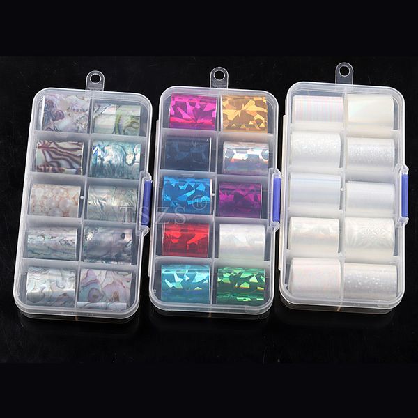 

1set/lot holographic nail foil set transparent ab color nail art transfer sticker 2.5*100cm manicure diy sticker decoration, Black