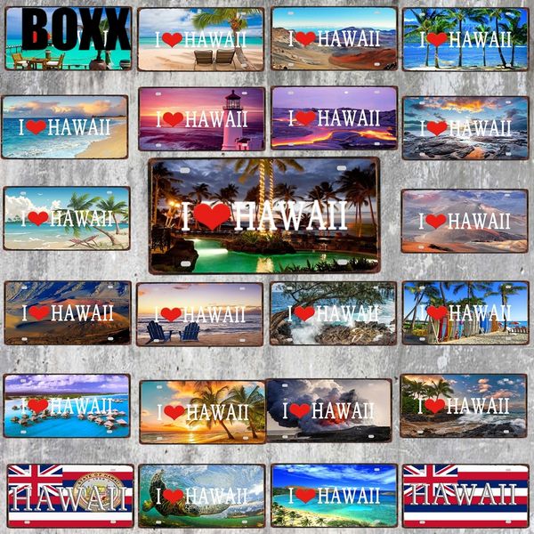 

2020 пляж плакат 30x15cm hawall город sunshine beach travel сувенирной урожай металл знак бар стен главный магазин ресторан украшение