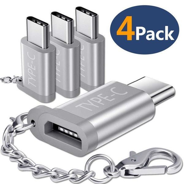 

happy sell usb type c adapter,4-pack aluminum usb c to micro usb convert connector