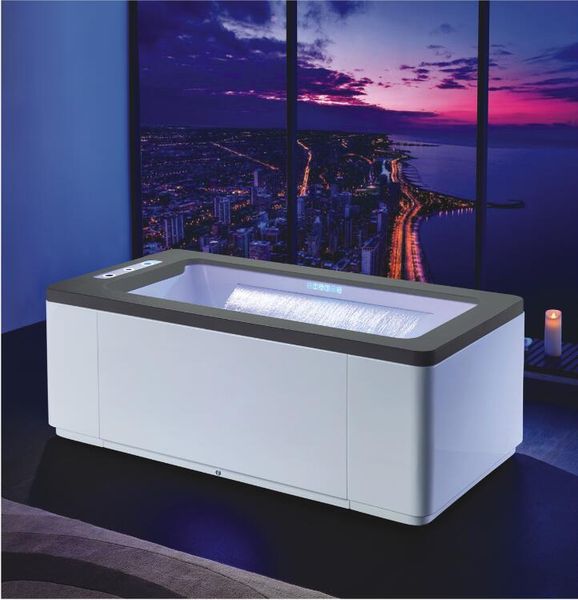 1700mm Whirlpool Ozônio Esterilização da banheira acrílica HidromassaSage Surf Luzes LEDs coloridos Double Waterfall banheira NS1101BK1