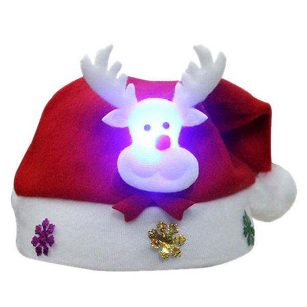 

elk pattern with led lights children hat cap christmas cap size: 30 * 25cm