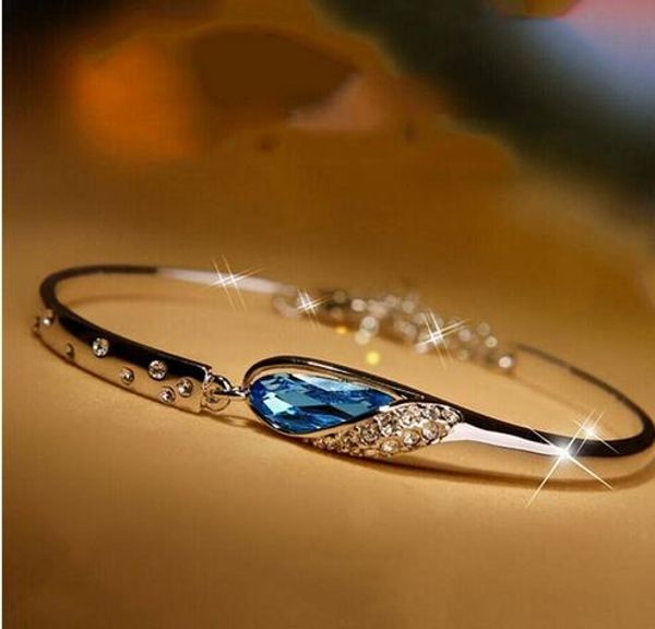 

практичная индивидуальность роскошный индивидуальный тренд 2017 специальный забавный браслет с голубым кристаллом, Black