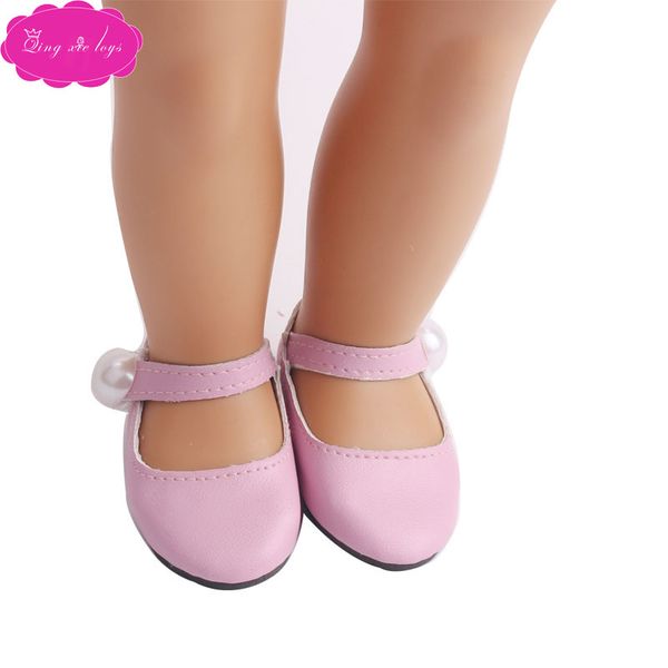 

beautiful 18 "american doll shoes pink pearl shoes manufacturer direct sale