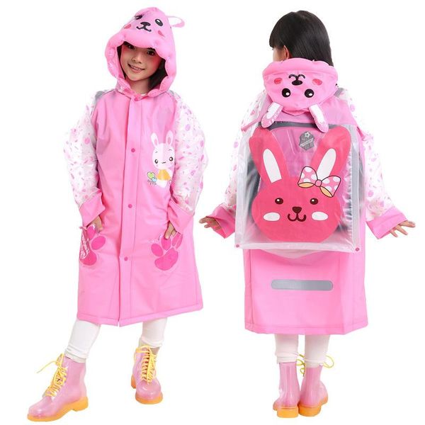 

cartoon cute raincoat for children boy girls rainwear rainproof waterproof rainsuit kids outdoor rain coat yt018 zbzuw, Red;brown