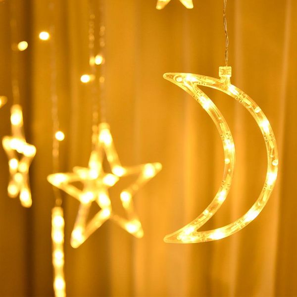 

led string light star moon warm white garland home christmas wedding party decoration light string 220v 3.5m christmas lamp