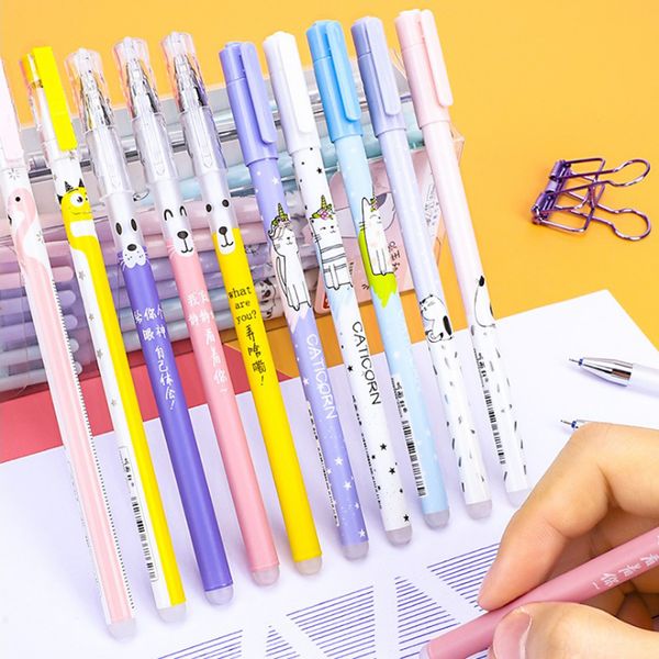 

12pcs erasable gel ink ballpoint pen black/blue ink ball pens washable pens for student gifts stationery school office supplies