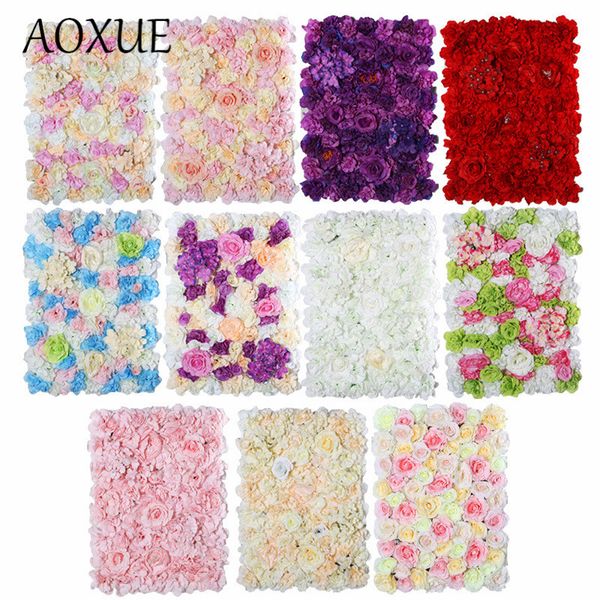 

40*60cm rose hydrangea silk flower wall artificia fake flower row wedding background flowers wall simulation wedding decoration