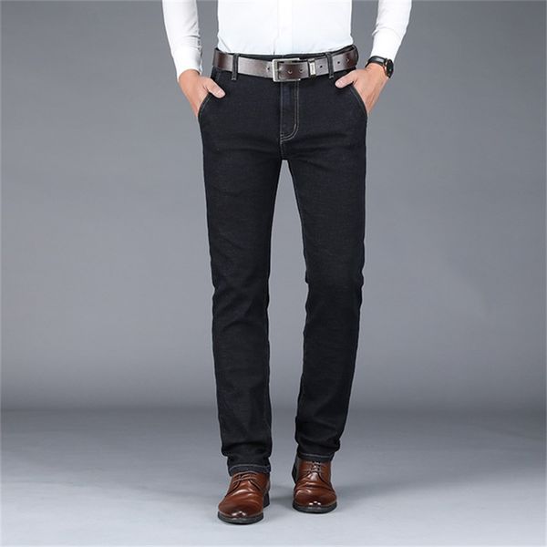 

бесплатная доставка 2019 новый мужской осень зима прямые джинсы марка натяжные шаровары, Blue