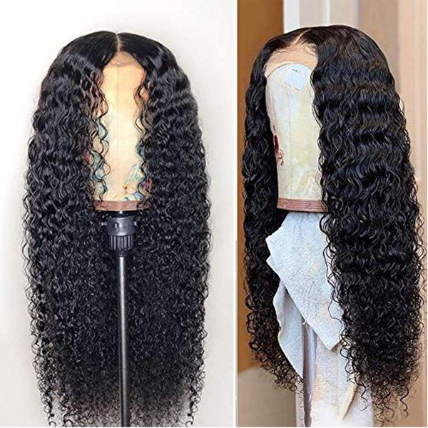 

2020 brazilian water wave lace wig with baby hair arabella 180 density preplucked for women remy human hair wigs 4x4 lace closure 2980138, Black