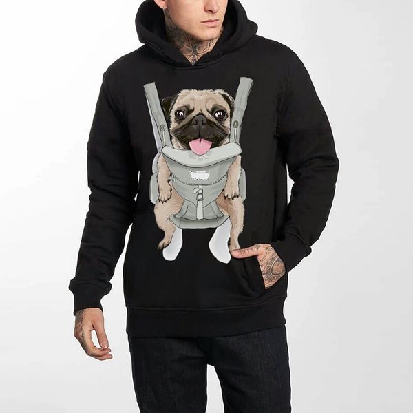 

mens designer hoodie winter thick fleece luxury dog hoodies animal print hoody sweartshirt lovers streetwear sweatshirts gift 3 colors s-xxl, Black