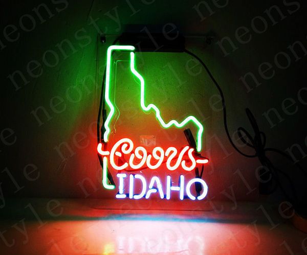 

coors light idaho usa gift neon signs light real glass tube beer bar pub shop decorate homeroom girlsroom party decor bulbs sign 14 in