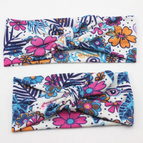 

2pcs/set mom mother daughter kids baby girls bow headband boho beach hair band accessories parent child family headwear wholesale, Silver