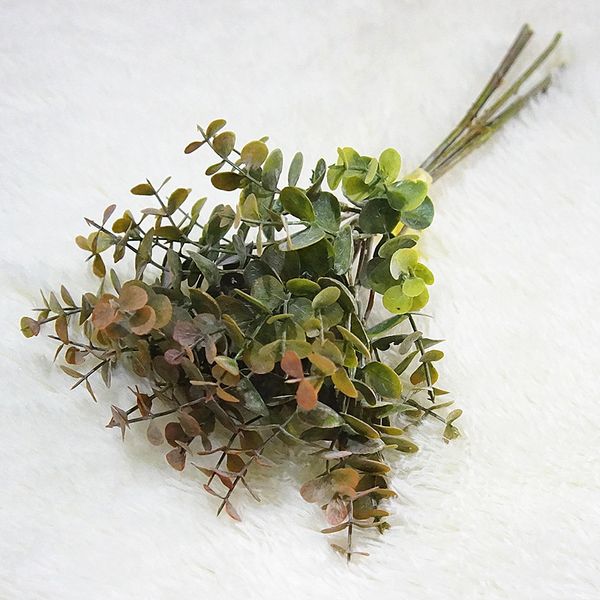 

36cm artificial plants garden diy 6 stems eucalyptus leaves wedding home office decoration