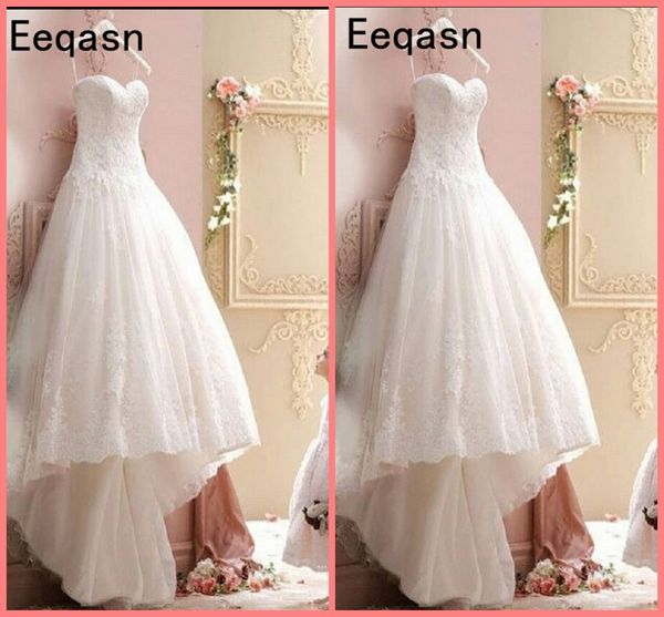 

new vestidos de noiva princess wedding dress lace appliques long sweetheart back open bride dress robe de mariee plus size wedding dresses, White