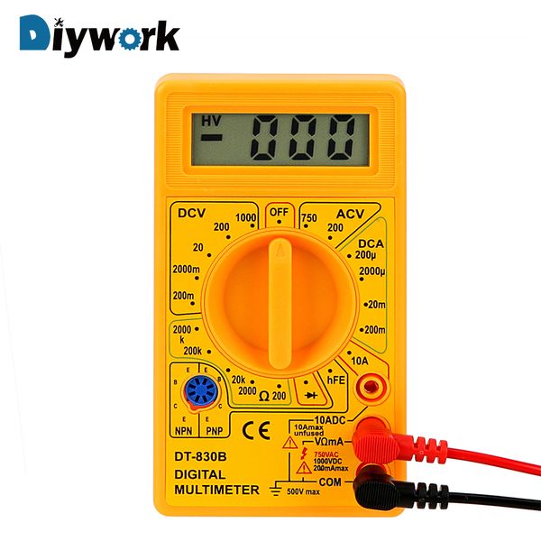 

diywork ohmmeter volt tester dt-830b lcd auto range digital voltmeter analysis instrument multimeter electrical instrument