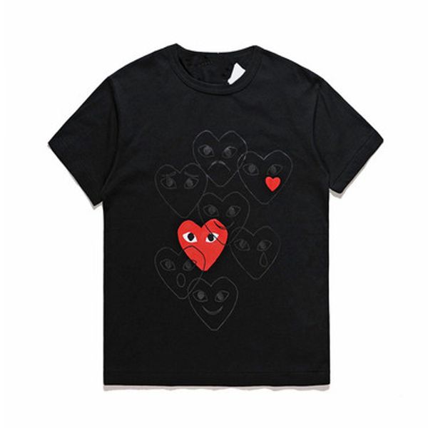 

com women men commes tshirt with cotton short sleeve des off holiday embroidery heart emoji garcons white cdg clothing for summer t-shir, Black;blue
