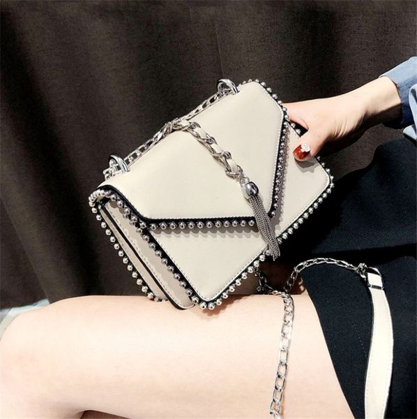 

New Women Rivet Single Shoulder Bag Version Chain Fashion Crossbody Small Square Bag PH-CFY20060412