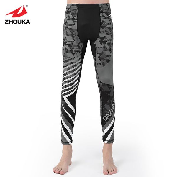 

fashion tight pants men compression sport training clothes fitness legging 3/4 trousers for men mallas hombre deporte, Black;blue