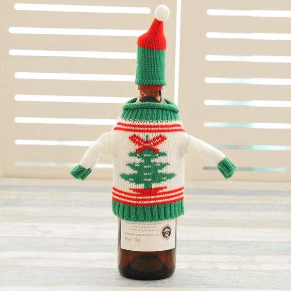 

1pcs fashionclubs christmas wine bottle knitted ugly sweater covers set