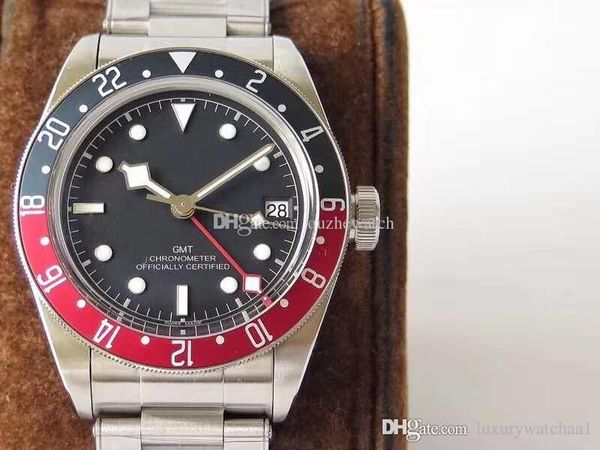 

Top Luminous Mens Luxury Watch Date Наручные часы BLACK BAY 79830 GMT Черно-синий ободок 8215 Механические а