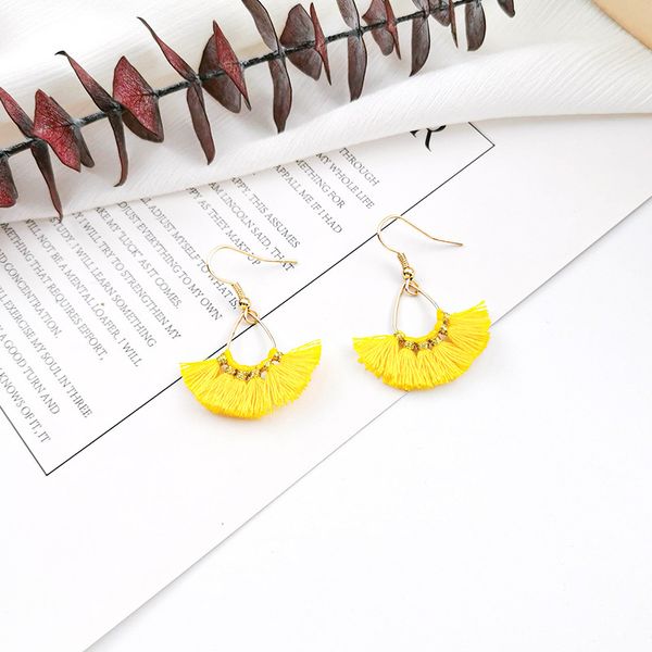 

новая зимняя бахрома сиань суй европейский и американский стиль моды личности преувеличенные ушной крючок чешский веерообразный ушные украше, Golden