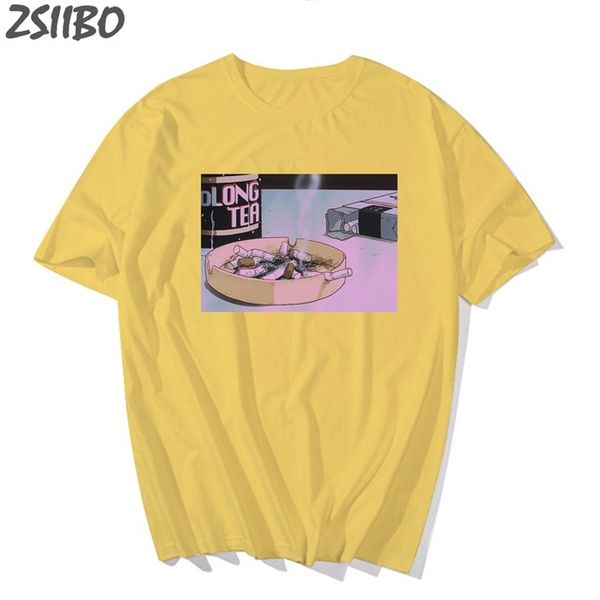 

man's t-shirt 2019 new arrival sad anime vaporwave print t shirt men aesthetic japan otaku male casual short sleeve m-3xl, White;black