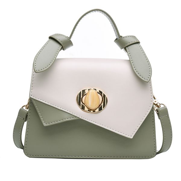 

elegant female contrast color tote bag 2019 fashion new quality leather women's designer handbag lock shoulder messenger bag